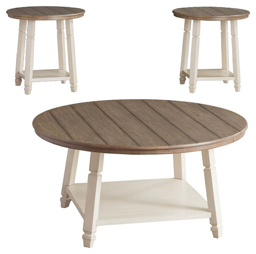 Bolanbrook - Occasional Table Set (Set of 3) - White / Brown / Beige - Albert's Furniture (Wayne, MI)