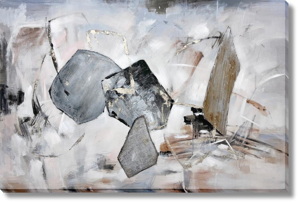 Onyx Drift - 39" x 59" Framed Wall Art - Gray - Albert's Furniture (Wayne, MI)