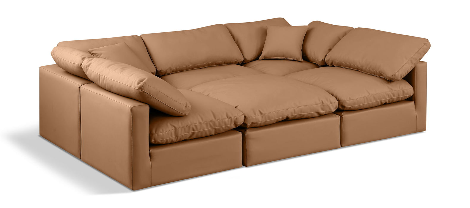 Indulge - Faux Leather 6 Piece Modular Sectional