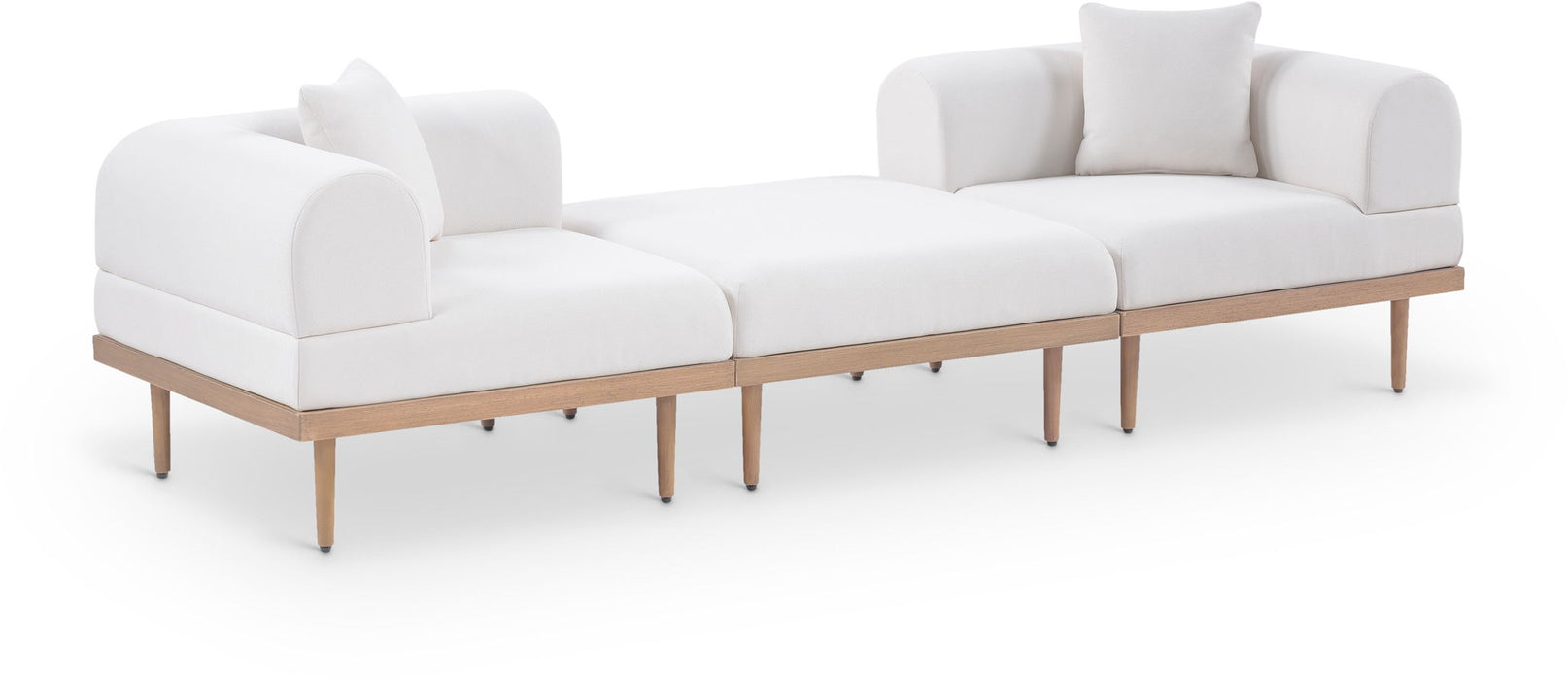 Laguna - 3 Piece 106.5" Outdoor Patio Modular Sofa With Backless Seat
