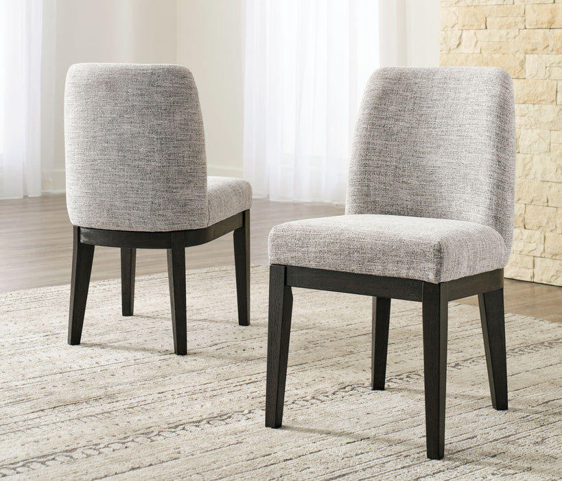 Burkhaus - Dining UPH Side Chair (Set of 2) - Beige / Dark Brown - Albert's Furniture (Wayne, MI)