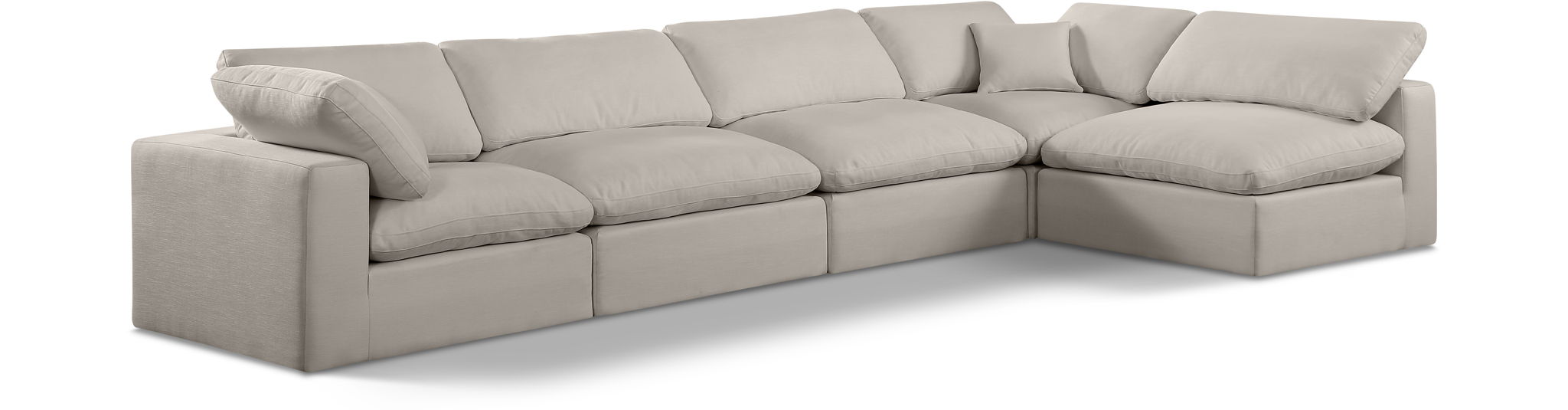 Comfy - 5 Piece Linen Modular Sectional