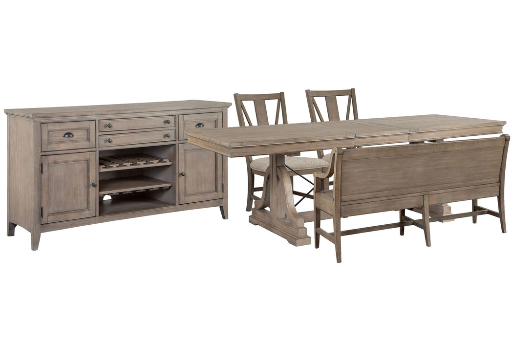 Paxton Place - Extendable Trestle Dining Table Set