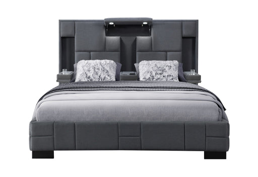Oscar - Queen Bed Without Wood Trim - Dark Gray - Albert's Furniture (Wayne, MI)
