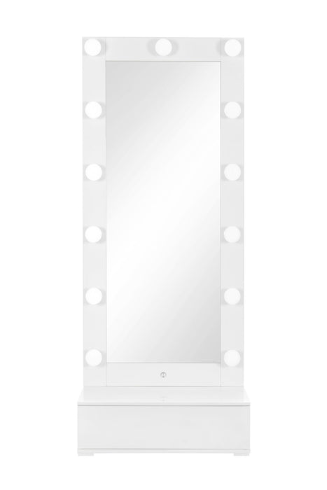 Ella - Narrow Tall Mirror With LED - White