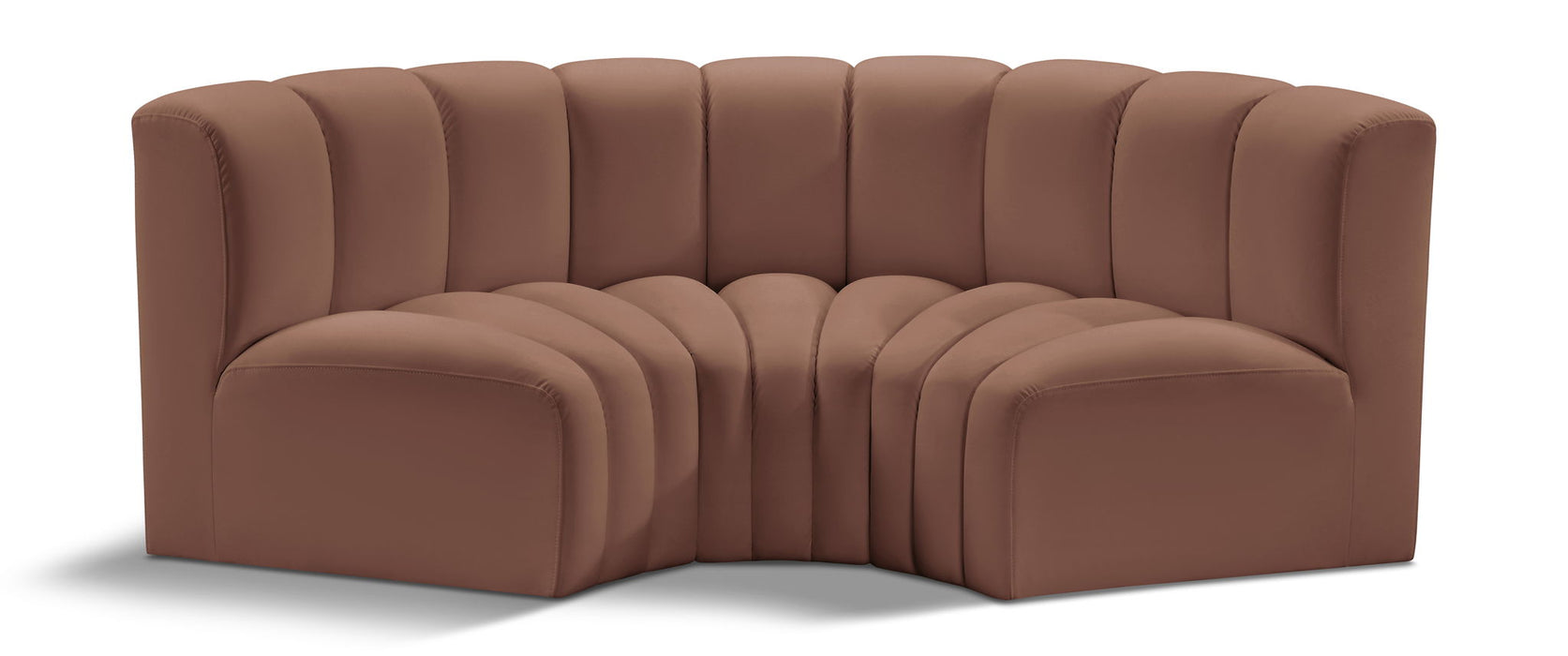 Arc - Faux Leather 3 Piece Modular U-Shaped Sofa