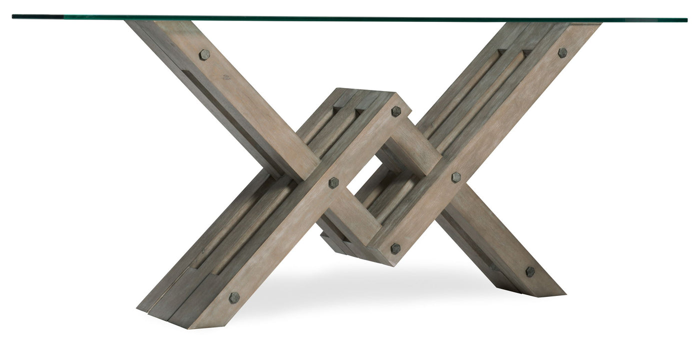 Affinity - Glass Top Accent Console - Gray