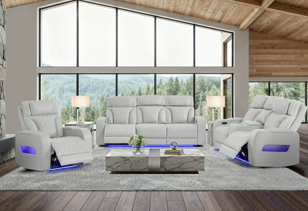 U8611 - 3 Piece Living Room Set (Sofa, Loveseat, Chair) - Silver