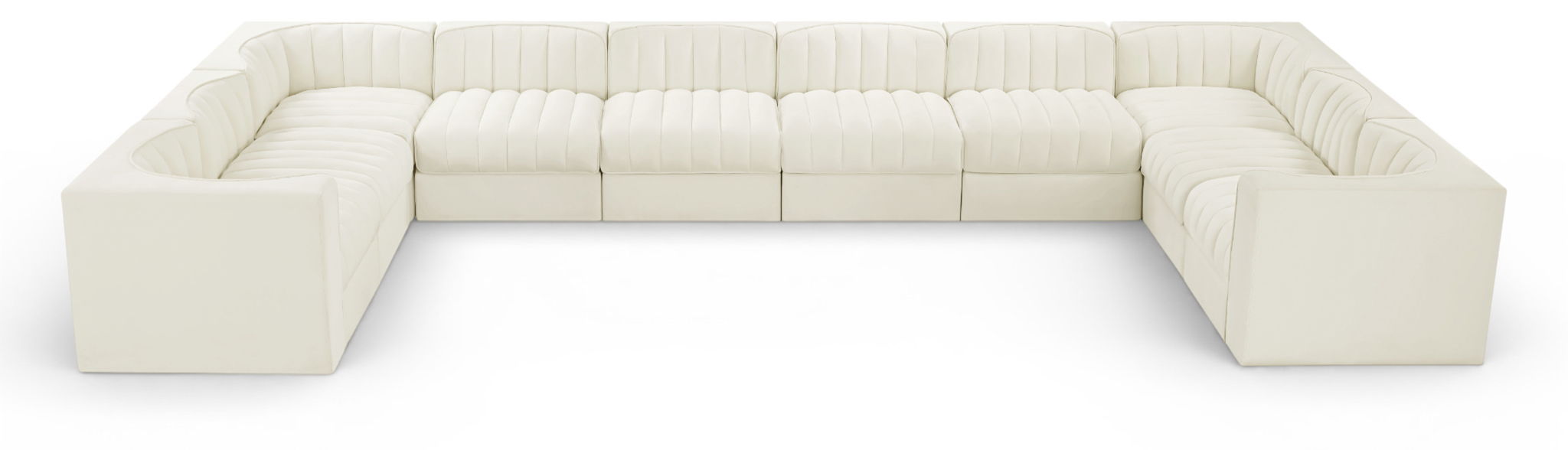 Rummi - Velvet Performance Fabric Upholstered 10 Piece Modular Sectional
