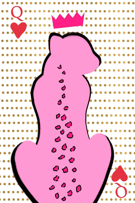 Queen Cheetah Card By Anna Quach (Small) - Pink
