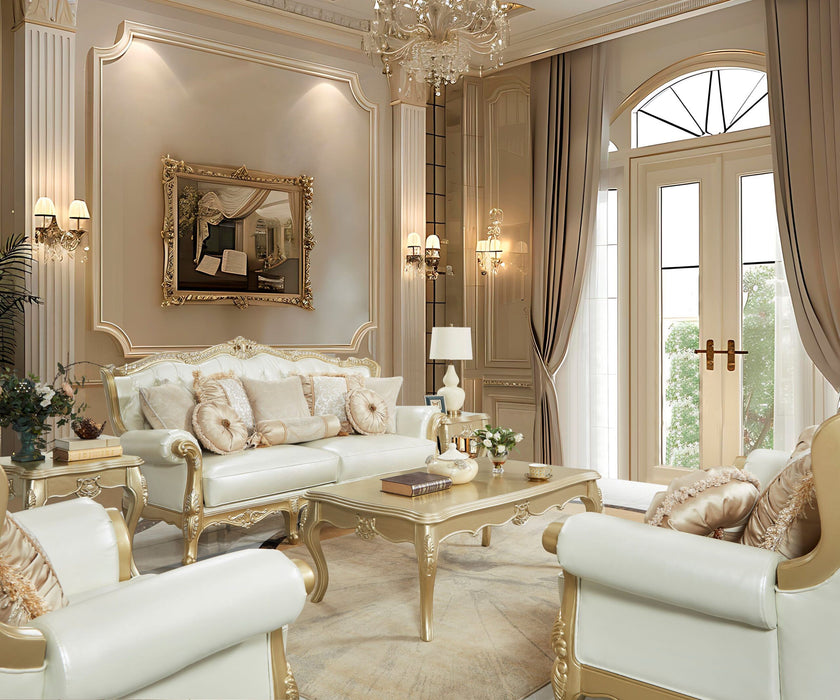 HD-2638 - Sofa - Champagne Gold / Ivory