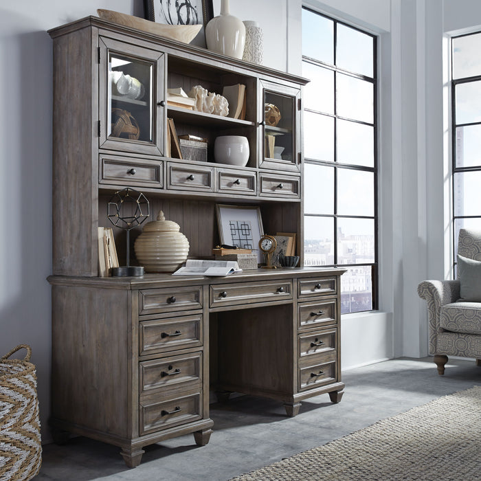 Lancaster - Credenza With Hutch - Dove Tail Grey