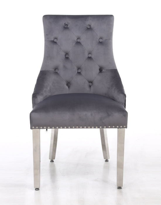 Leo - Side Chair - (Set of 2) Gray