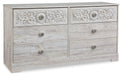 Paxberry - Six Drawer Dresser - Weatherworn - Whitewash - Albert's Furniture (Wayne, MI)