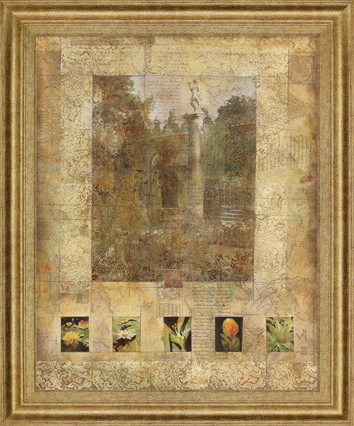 Golden Garden Relics - 28" x 34" Framed Wall Art - Gold - Albert's Furniture (Wayne, MI)