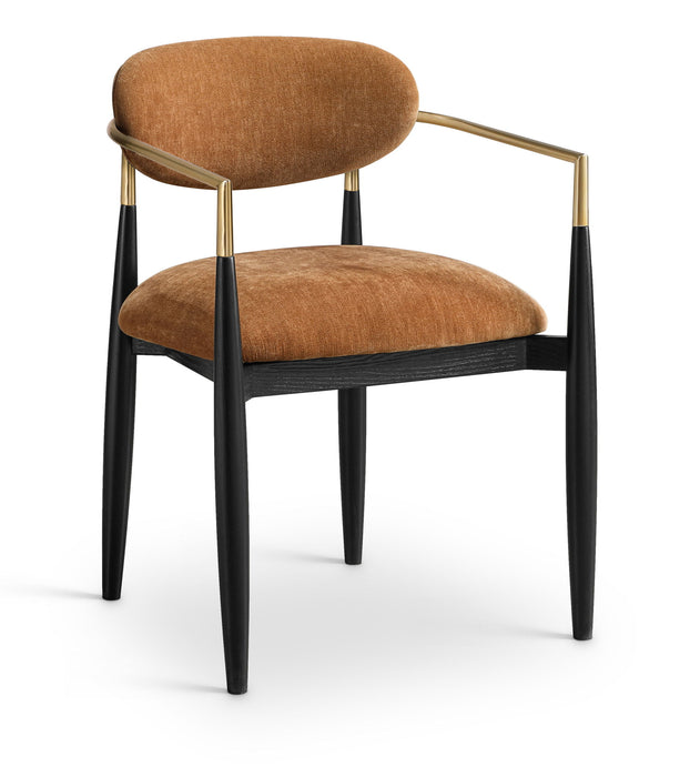 Riccio - Fabric Dining Arm Chair (Set of 2) - Black And Gold Frame