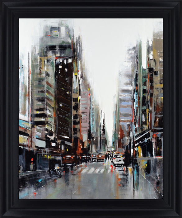 Rainy Avenue - 28" x 34" Framed Wall Art - Dark Gray - Albert's Furniture (Wayne, MI)