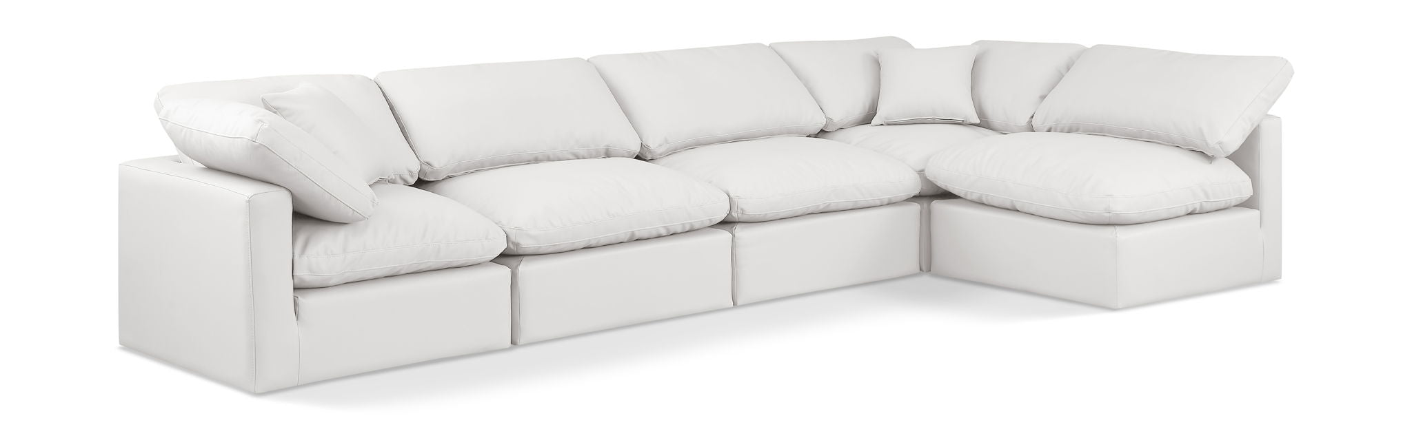 Indulge - Faux Leather 5 Piece Modular Sectional