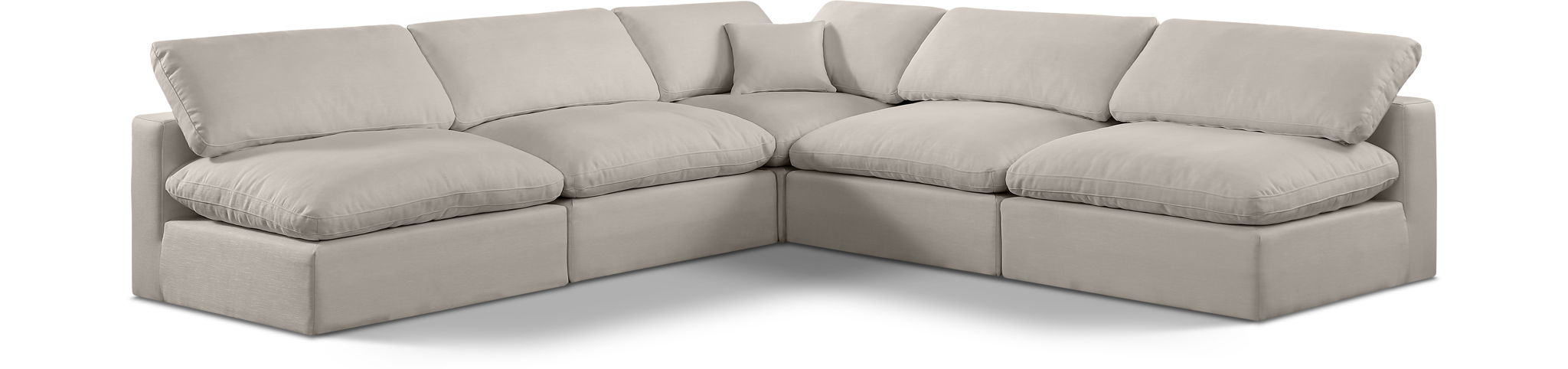 Comfy - 5 Piece Linen Modular Corner Armless Sectional