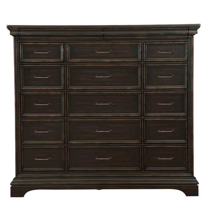 Caldwell - 17 Drawer Master Chest - Dark Wood