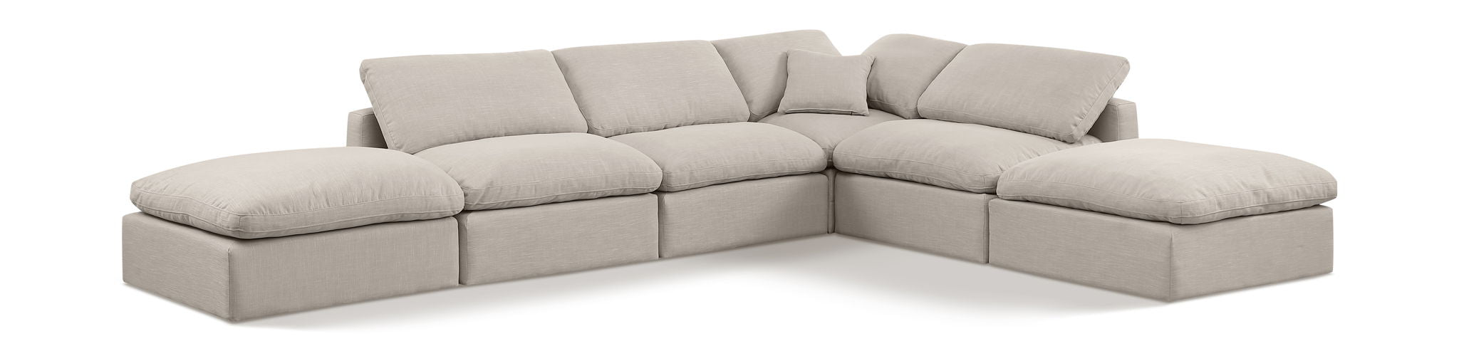 Indulge - Linen 6 Piece Modular Armless Sectional