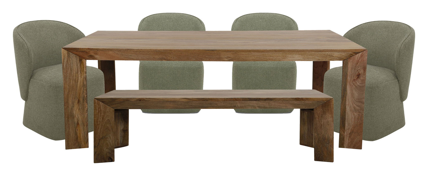 Crossings - Downtown Rectangular Dining Table With 4 Upholstered Chairs - Amber