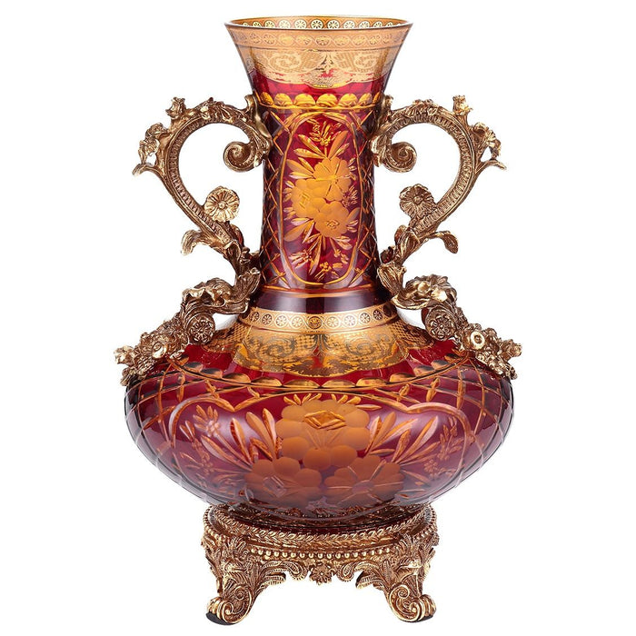 HD-7015 - Vase - Red / Gold