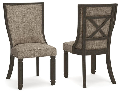 Tyler Creek - Dining UPH Side Chair (Set of 2) - Framed Back - Black / Grayish Brown - Albert's Furniture (Wayne, MI)