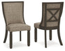 Tyler Creek - Dining UPH Side Chair (Set of 2) - Framed Back - Black / Grayish Brown - Albert's Furniture (Wayne, MI)