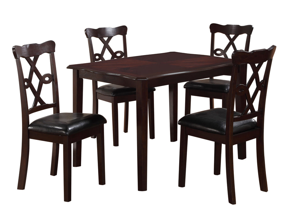 Copper - 5 Piece Dining Room Set (4 Chairs) - Dark Brown