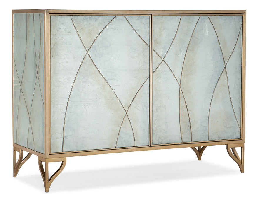 Melange - Joannie 2-Door Chest - Light Blue / Gold