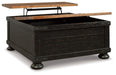 Valebeck - Lift Top Cocktail Table - Black / Brown - Albert's Furniture (Wayne, MI)