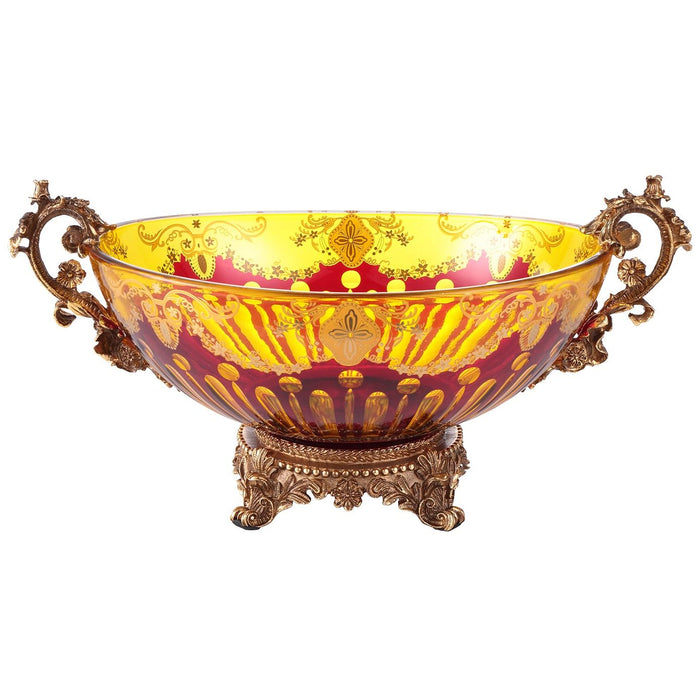 HD-3005 - Bowl - Red / Yellow With Bronze