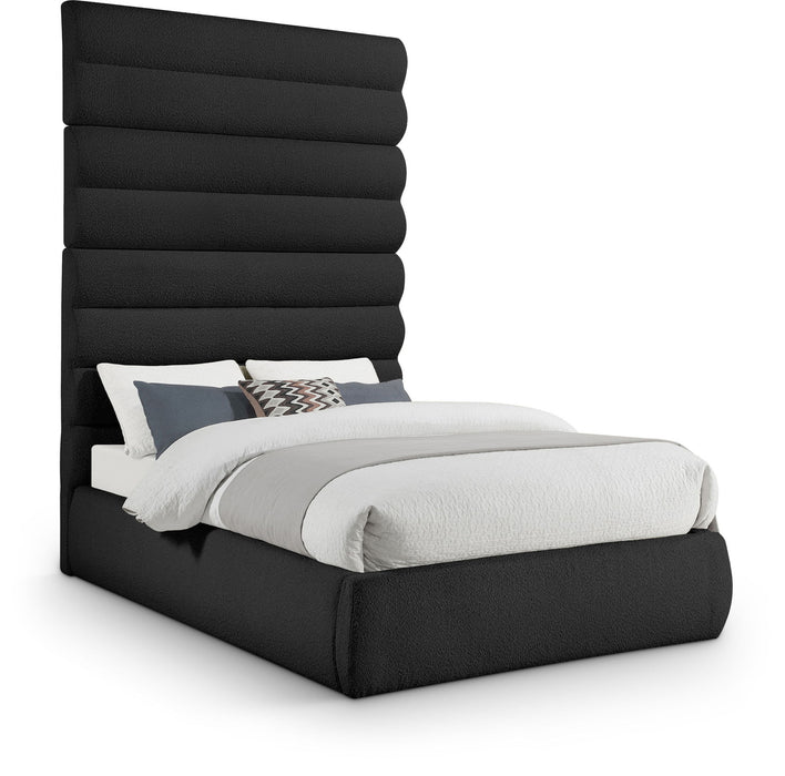 Adam - Boucle Fabric Bed With 89" Headboard