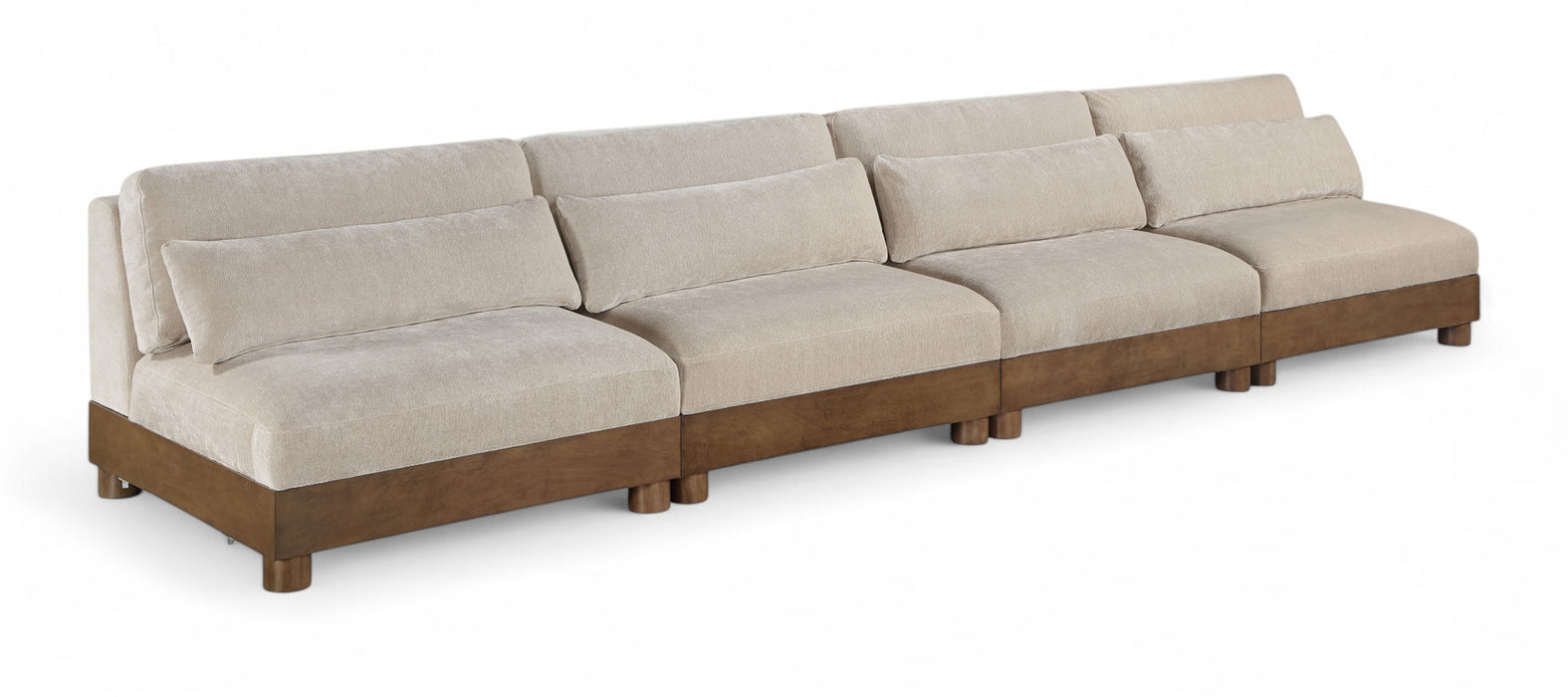 Turin - Chenille Fabric Upholstered Modular Sectional - Taupe