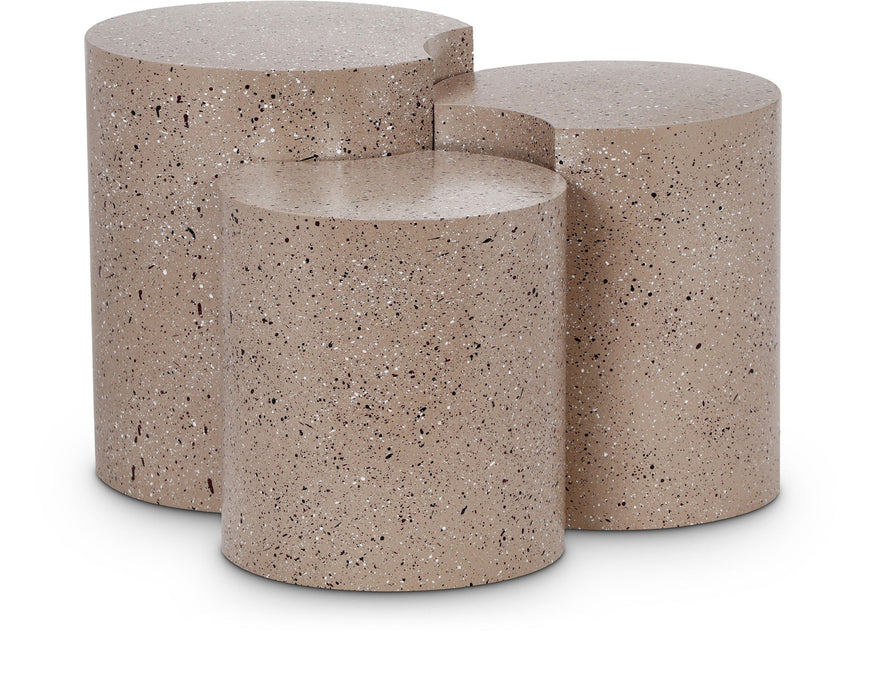 Dimple - 20" 3 Piece Modular End Table - Terazzo Finish