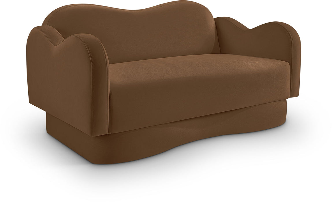 Bloom - Velvet Loveseat - Saddle