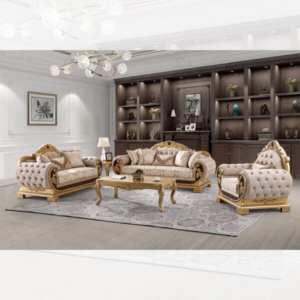 HD-9016 - 3 Piece Sofa Set - Beige