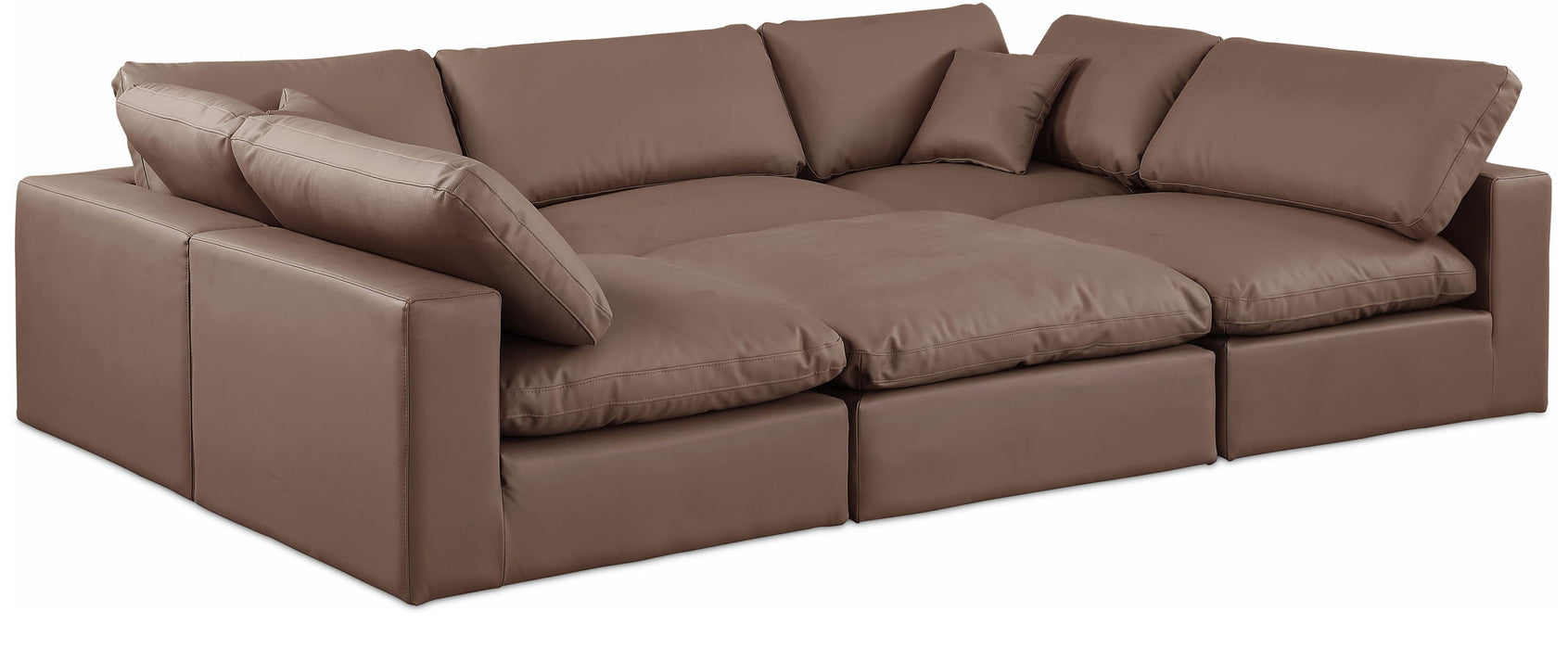 Comfy - 6 Piece Faux Leather Sectional