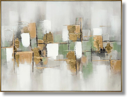 Gilded Verdant Parallels - 35" x 47" Framed Wall Art - Gold - Albert's Furniture (Wayne, MI)