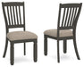 Tyler Creek - Dining UPH Side Chair (Set of 2) - Slatback - Black / Grayish Brown - Albert's Furniture (Wayne, MI)