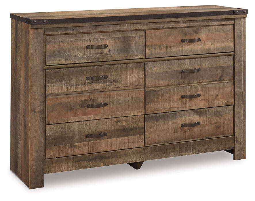 Trinell - Six Drawer Dresser - 61.34" x 15.98" x 42.99" - Brown Dark - Albert's Furniture (Wayne, MI)