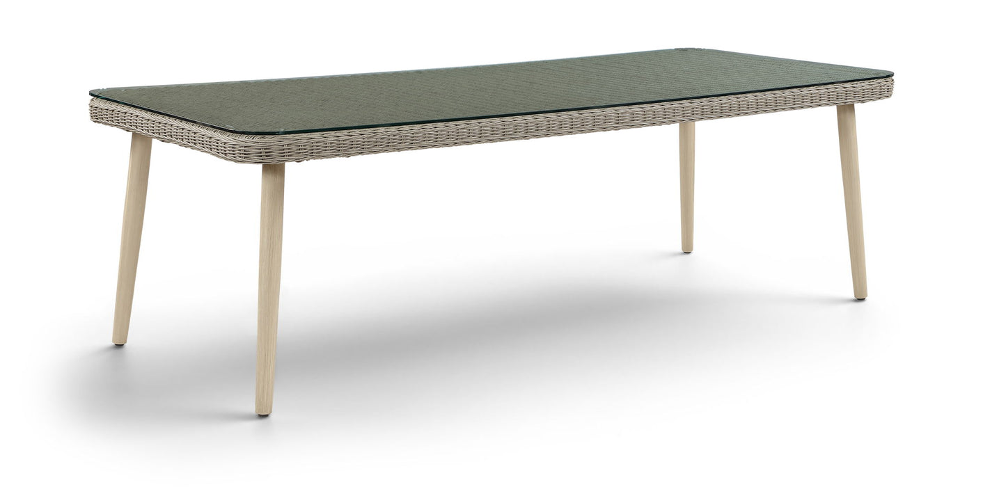 Seacrest - Tempered Glass Top And Wicker Outdoor Patio Dining Table