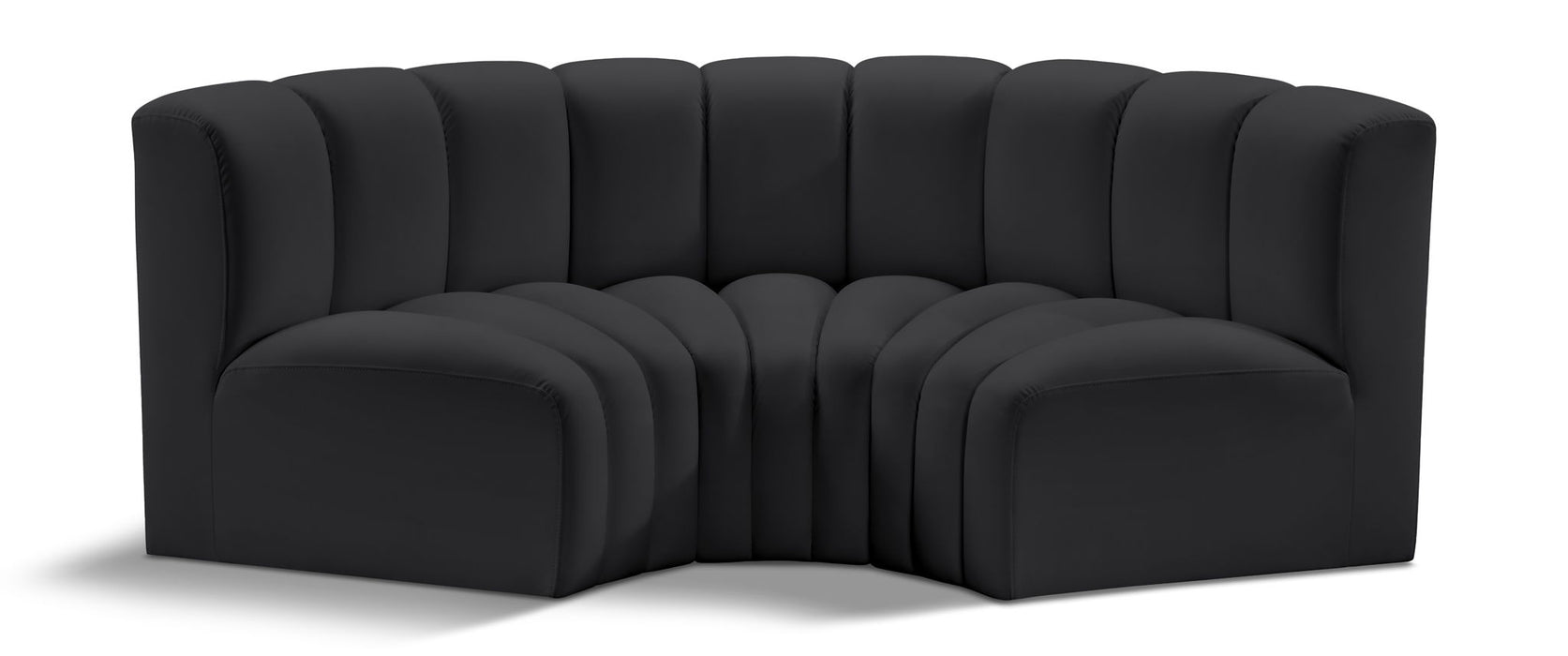 Arc - Faux Leather 3 Piece Modular U-Shaped Sofa