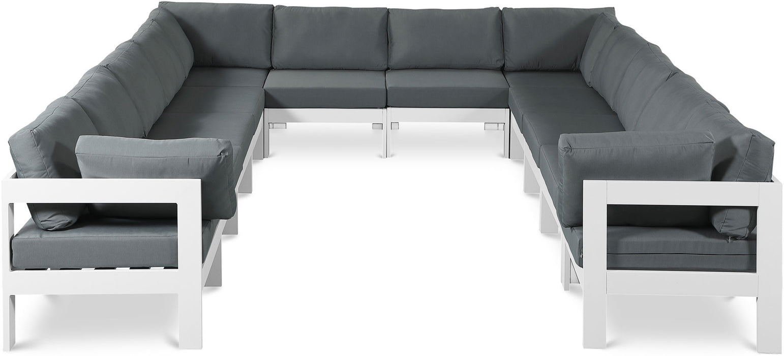 Nizuc - Outdoor Patio 12 Piece Modular Sectional With White Frame