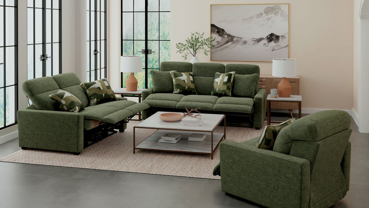 Ada - Power Adjustable Headrest Power Lay Flat Recliner - Moss