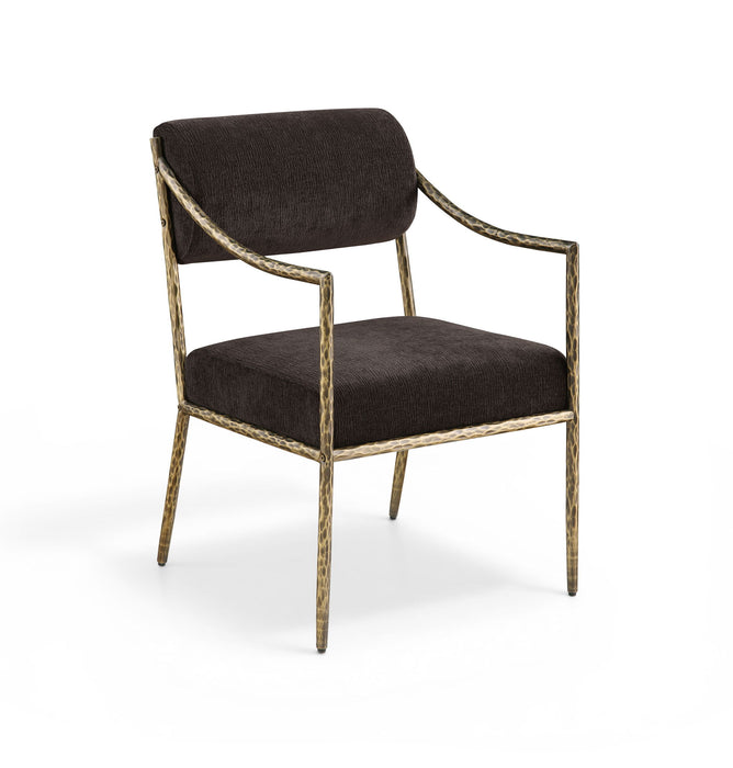 Bastille - Upholstered Dining Arm Chair (Set of 2) - Brass Frame