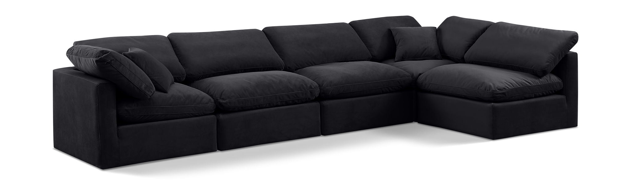 Indulge - Velvet 5 Piece Modular Sectional