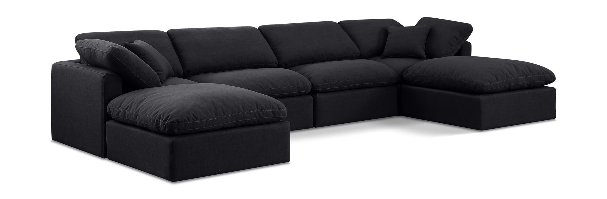 Indulge - Linen 6 Piece Modular Double Chaise Sectional