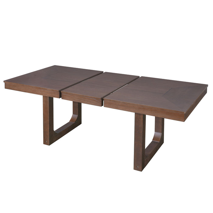 Extendable Dining Set, Farmhouse Extendable Table With Upholstered Chairs